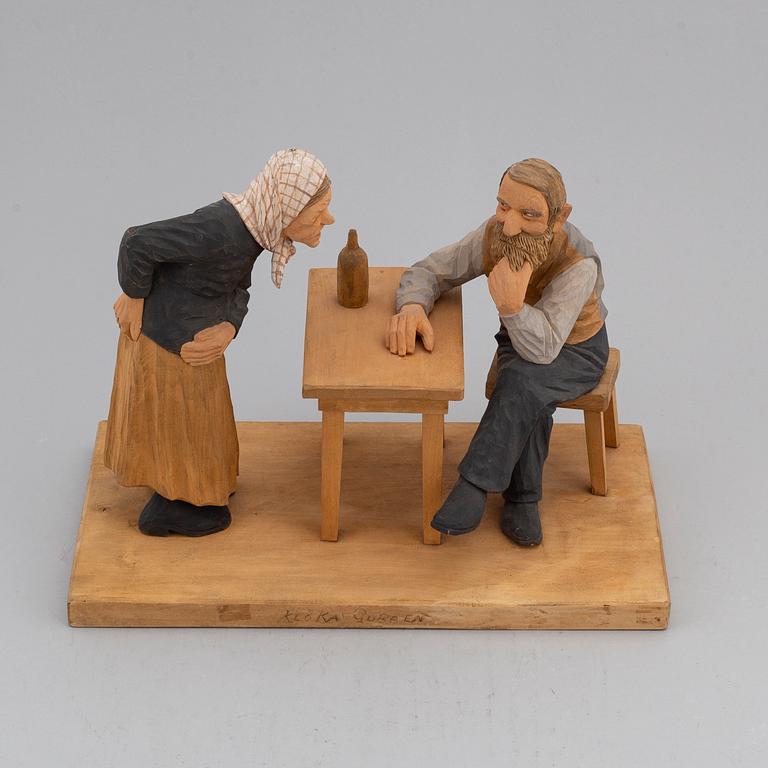 HERMAN ROSELL, sculpture, painted wood, signed and dated 1952.