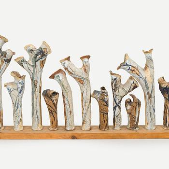 Francesca Mascitti-Lindh, a stoneware composition 'Le piante'.