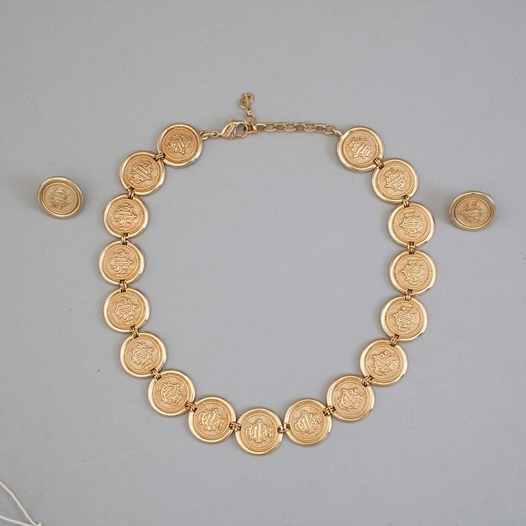 ÖRHÄNGEN samt HALSBAND, Christian Dior.