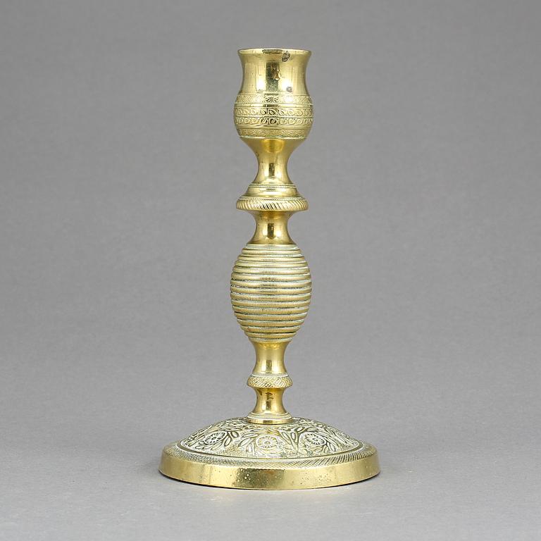 LJUSSTAKE, mässing, senempire, 1800-tal.