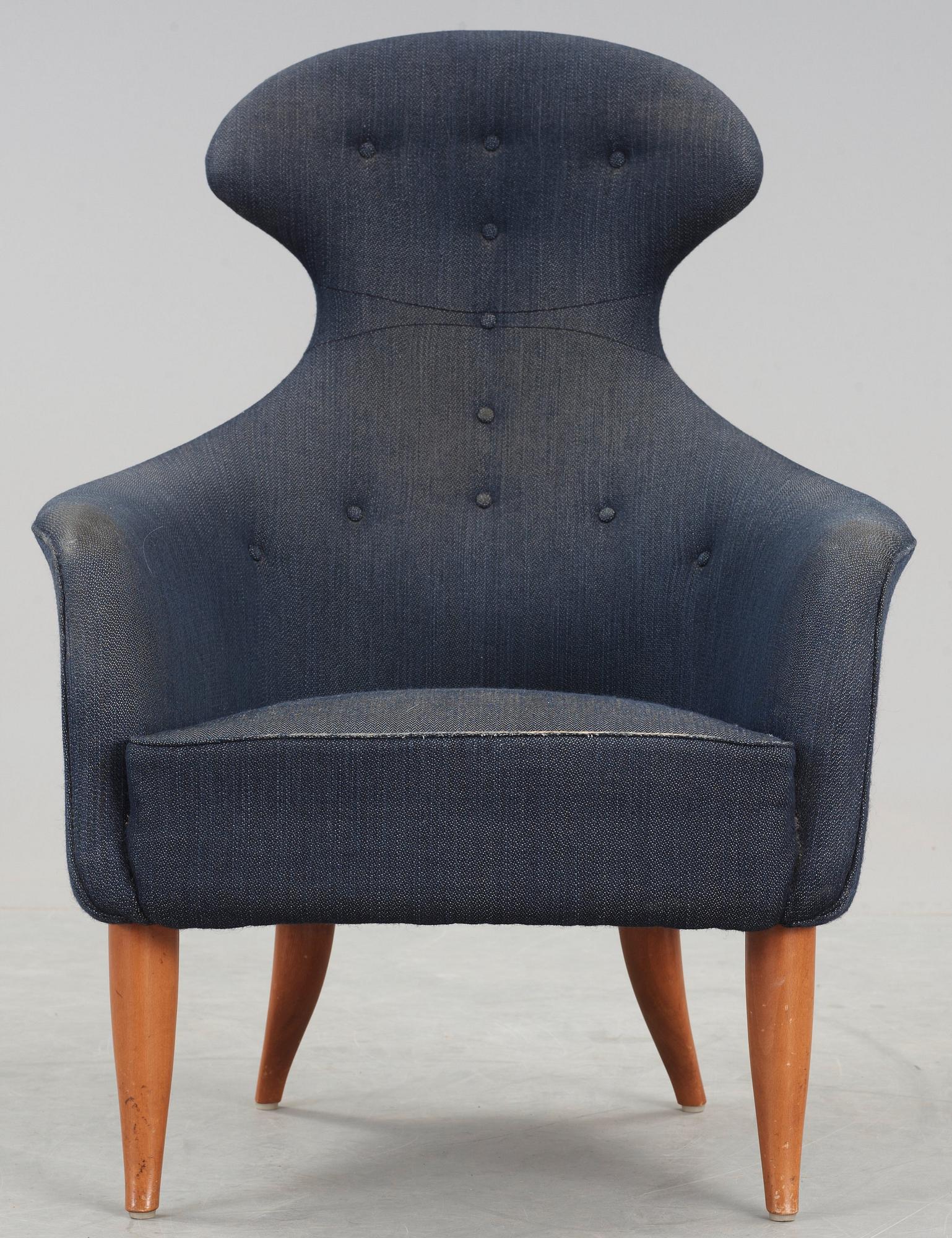 KERSTIN HÖRLIN-HOLMQUIST, fåtölj, "Stora Eva", ur serien Paradiset, NKs Triva-serie, 1950-60-tal.