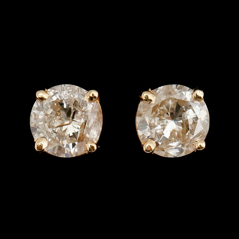 ÖRHÄNGEN, 1 par, 14 k, med briljanter tot 1.30 ct.