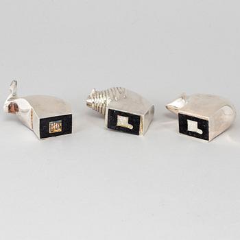 Three electro plated zinc figurines from Dansk Designs, Japan.