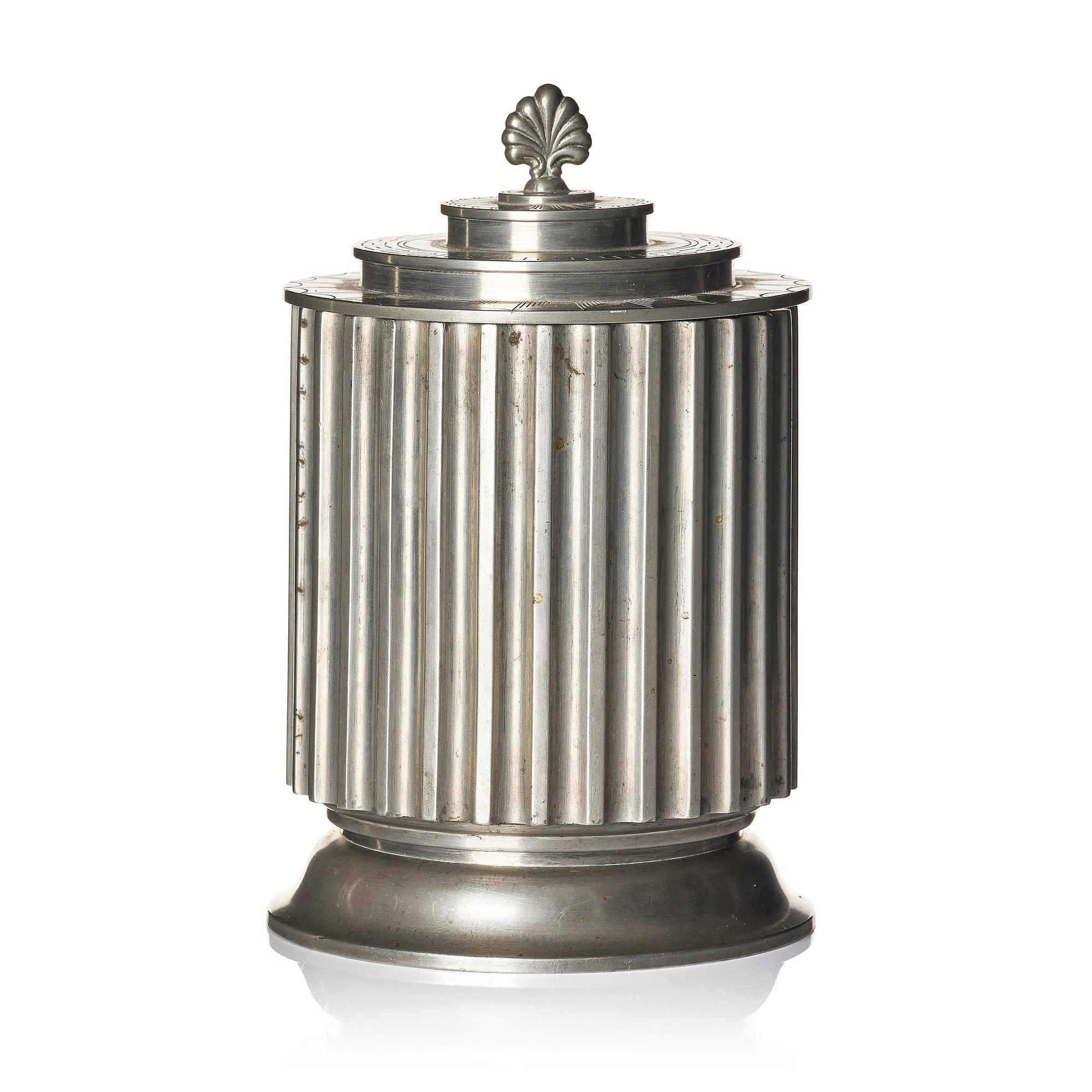 Astrid Aagesen, a lidded pewter jar, Helsingborg, Sweden, 1930s.