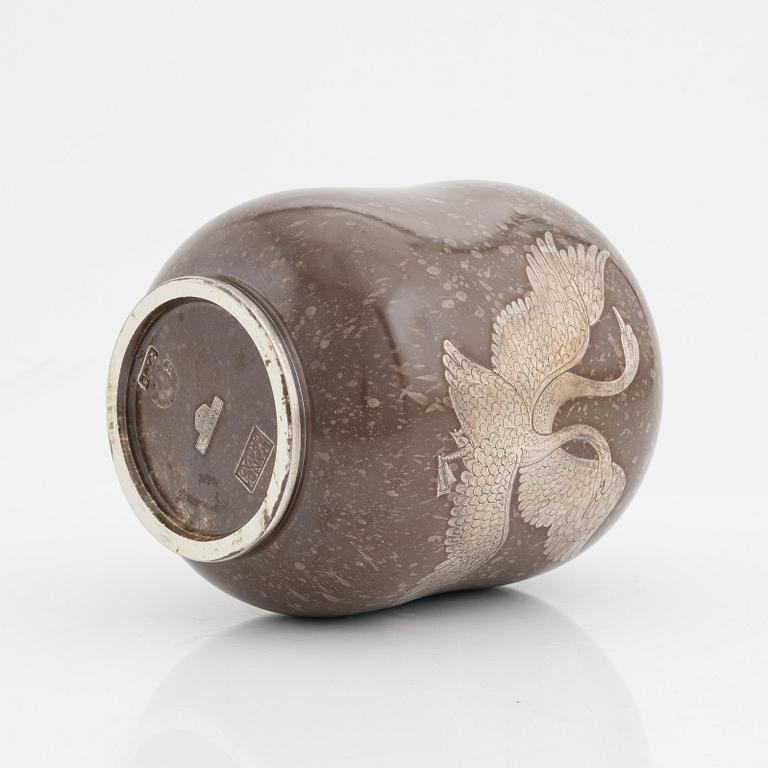 Wilhelm Kåge, a brown glazed 'Argenta' stoneware vase, Gustavsberg, Sweden 1938.