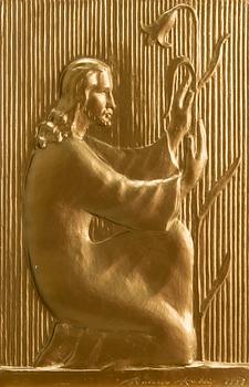 KALERVO KALLIO, relief, påmålad gips, signerad och daterad -53.