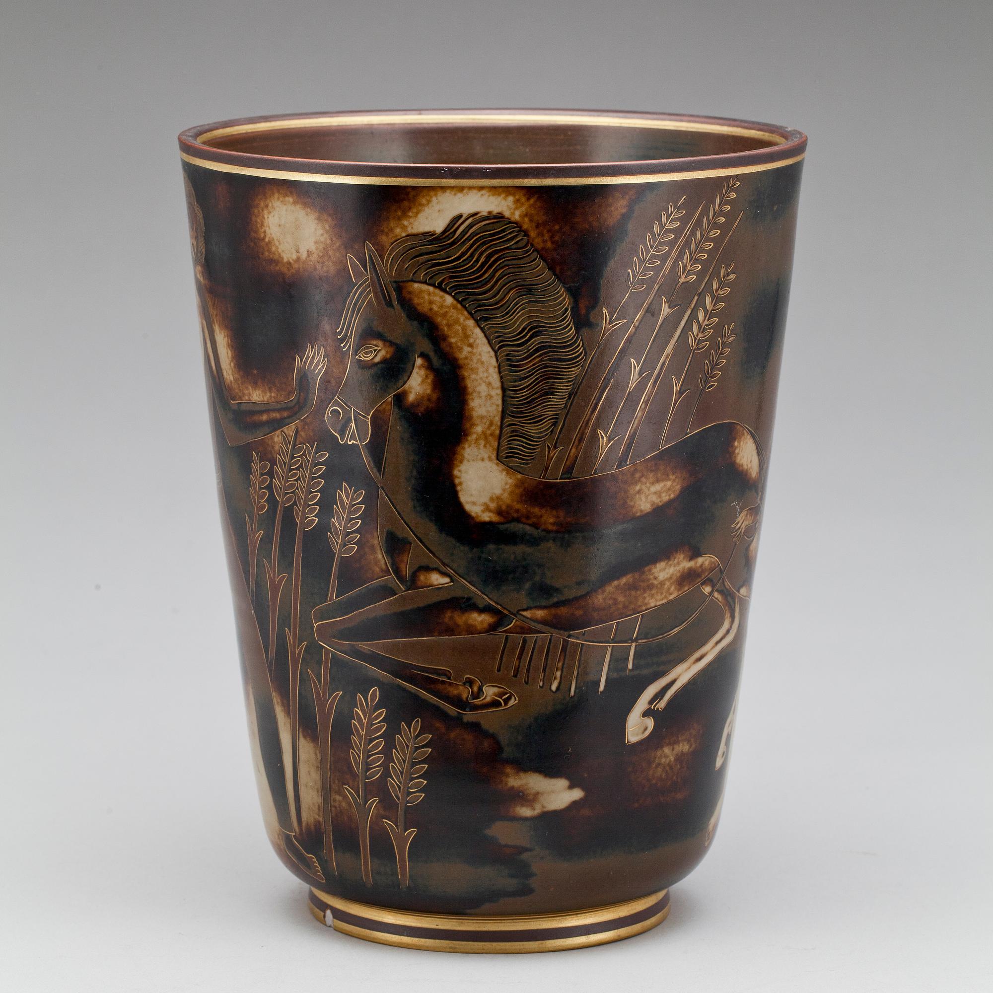 VAS, porslin, Oskar Dahl, Alp, Lidköping, numr 1406. 1900-talets första hälft.