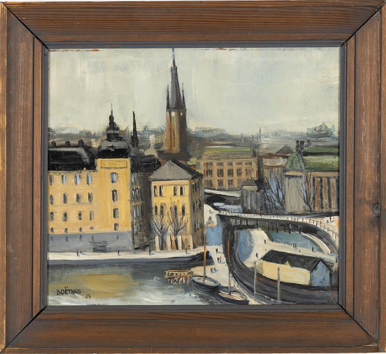 Lars Boëthius, oil on panel, signed and dated -36.