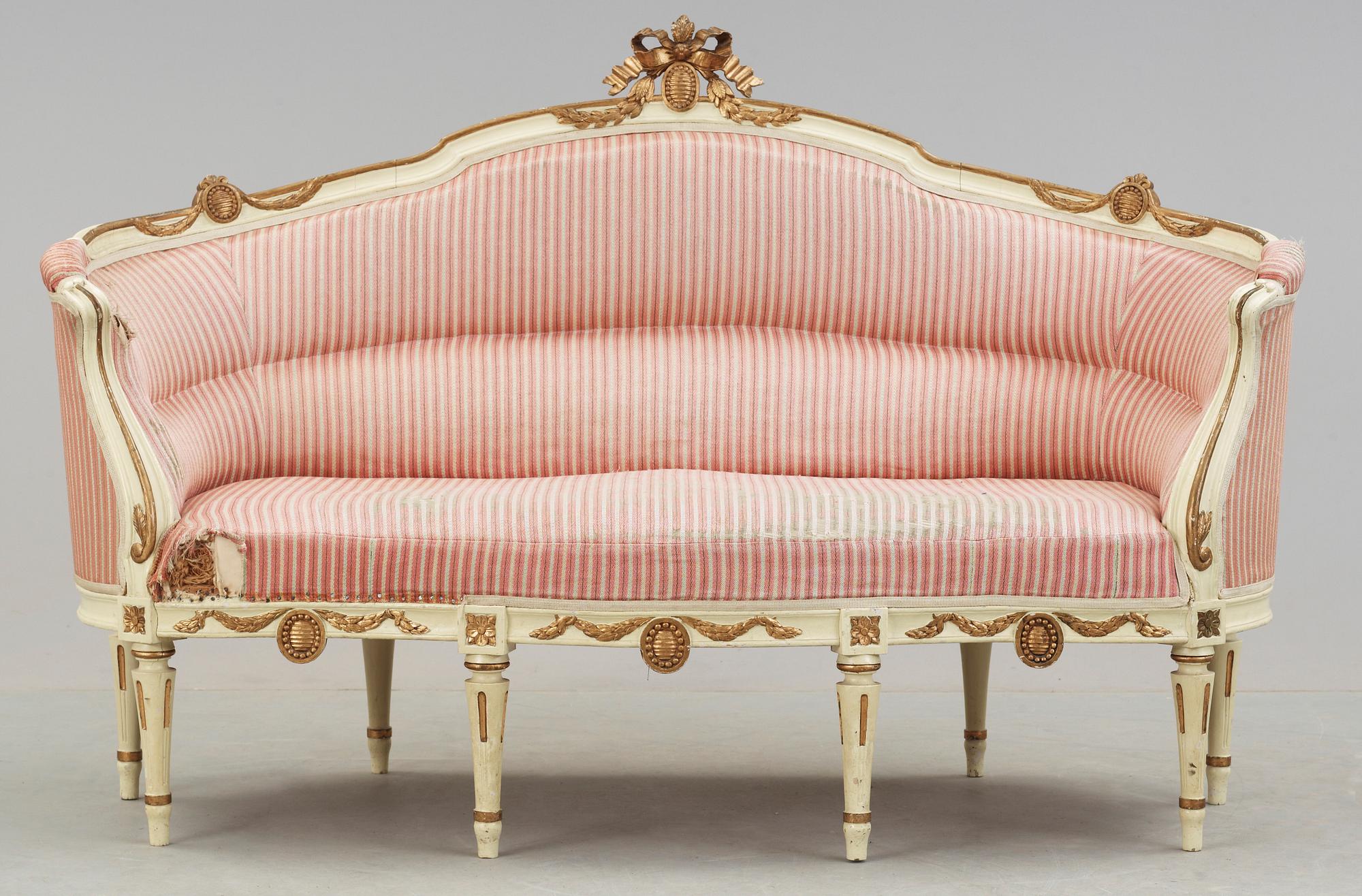 BADKARSSOFFA, gustaviansk stil, 1900-talets första hälft.