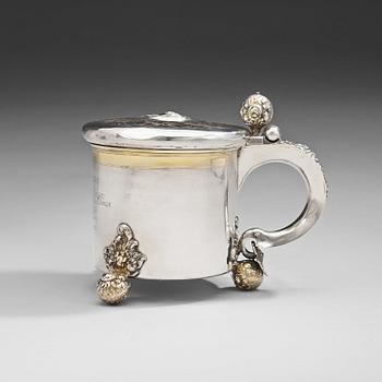 746. A Swedish late 17th century parcel-gilt tankard, marks of Didrik Hansson Hysing, Stockholm 1699.