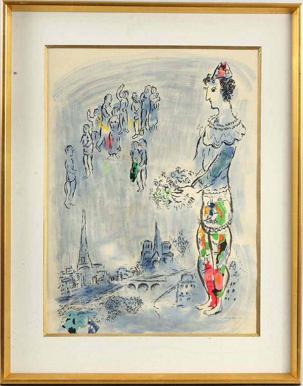 MARC CHAGALL, efter, färglitografi.