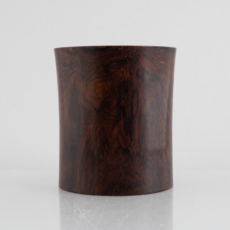 A Chinese hardwood brush pot, 20th Century.