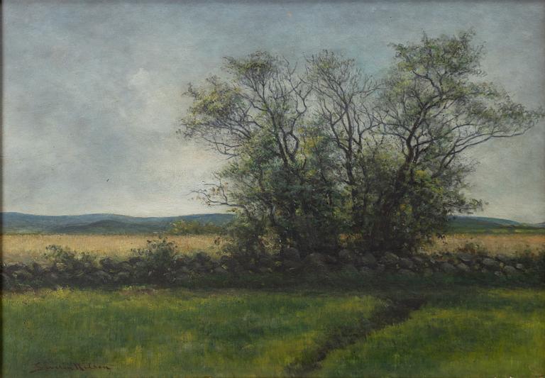 Severin Nilson, Summer landscape with stone wall.