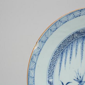 Four blue and white porcelain plates, Qing dynasty, Yongzheng (1723-35).