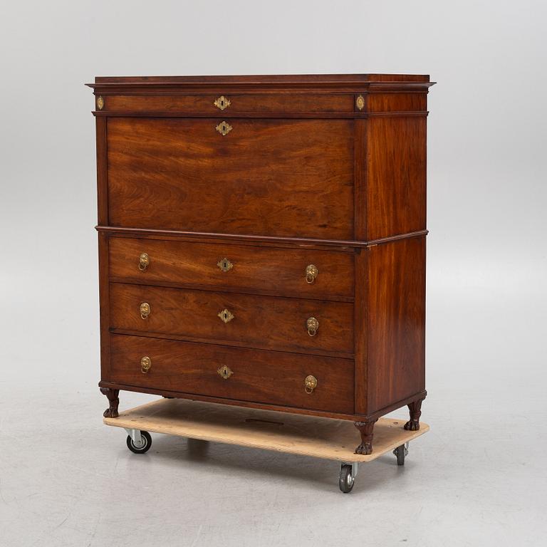 A mahogany Empire secretaire by A. Lindgren (master 1811-1829).