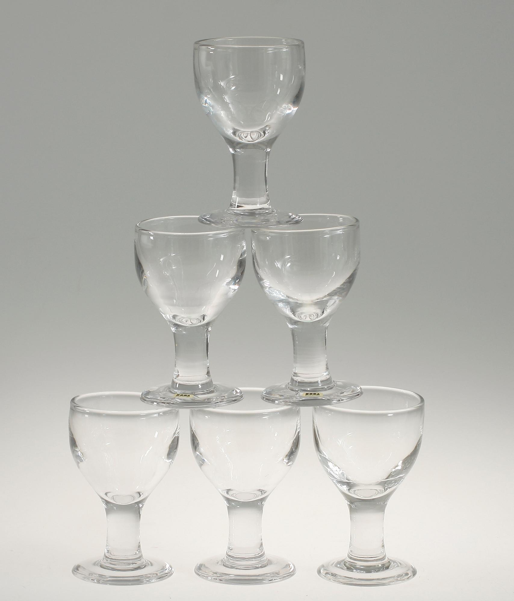 ÖLGLAS, 6 st, Signe Persson-Melin, Boda. 1900-talets andra hälft.