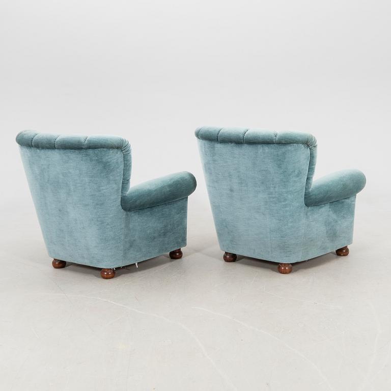 Armchairs, a pair from the 1940s/50s.