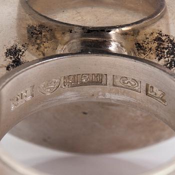 Saara Hopea, a silver ring with agates, Ossian Hopea, Porvoo 1964.