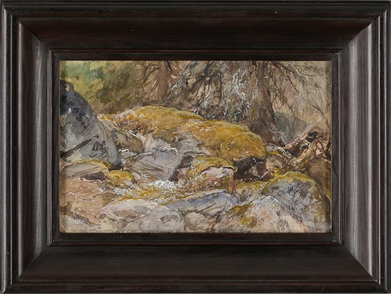 AUGUST MALMSTRÖM, Akvarell och täckvitt på papper, sterbhusetikett á tergo.
