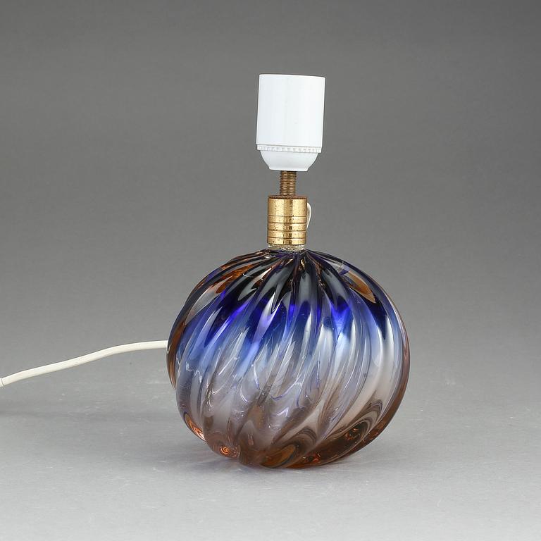 BORDSLAMPA, glas, Murano, 1900-talets andra hälft.
