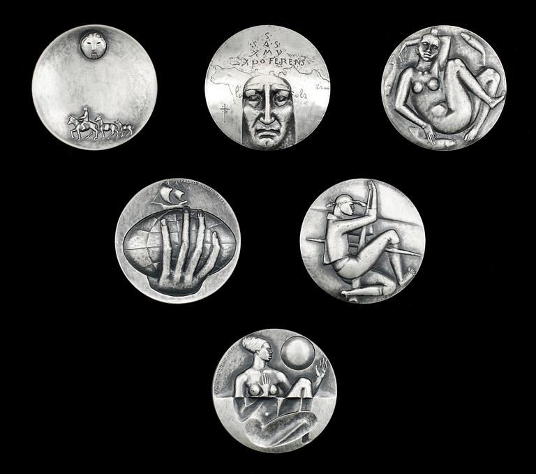 MEDALJER, 10 st, silver, Kauko Räsänen, Sporrong, 1973-74. Ca 660 gr.