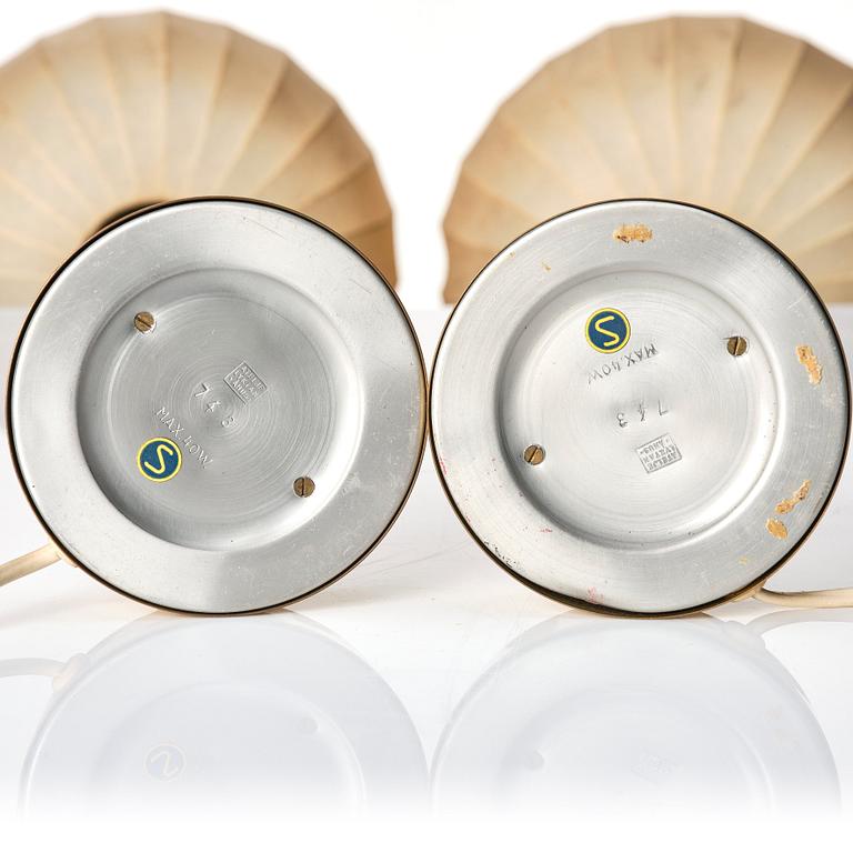 Hans Bergström, a pair of table lamps, model "743", ateljé Lyktan, Sweden, 1940-50s.