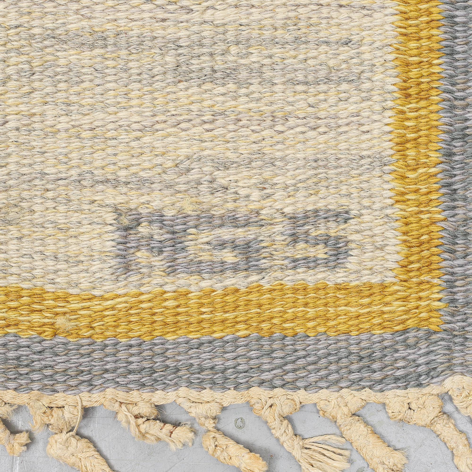 Anna-Greta Sjöqvist, matto, flat weave, ca 213,5 x 144 cm, signed AGS.