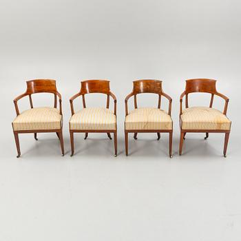 Karmstolar, 4 st, 1800-talets mitt.