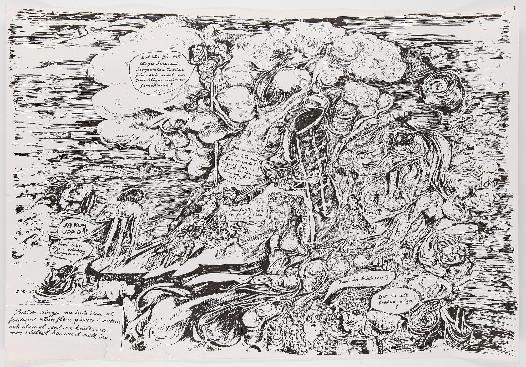 LARS HILLERSBERG, offset, 1964, sign i trycket.