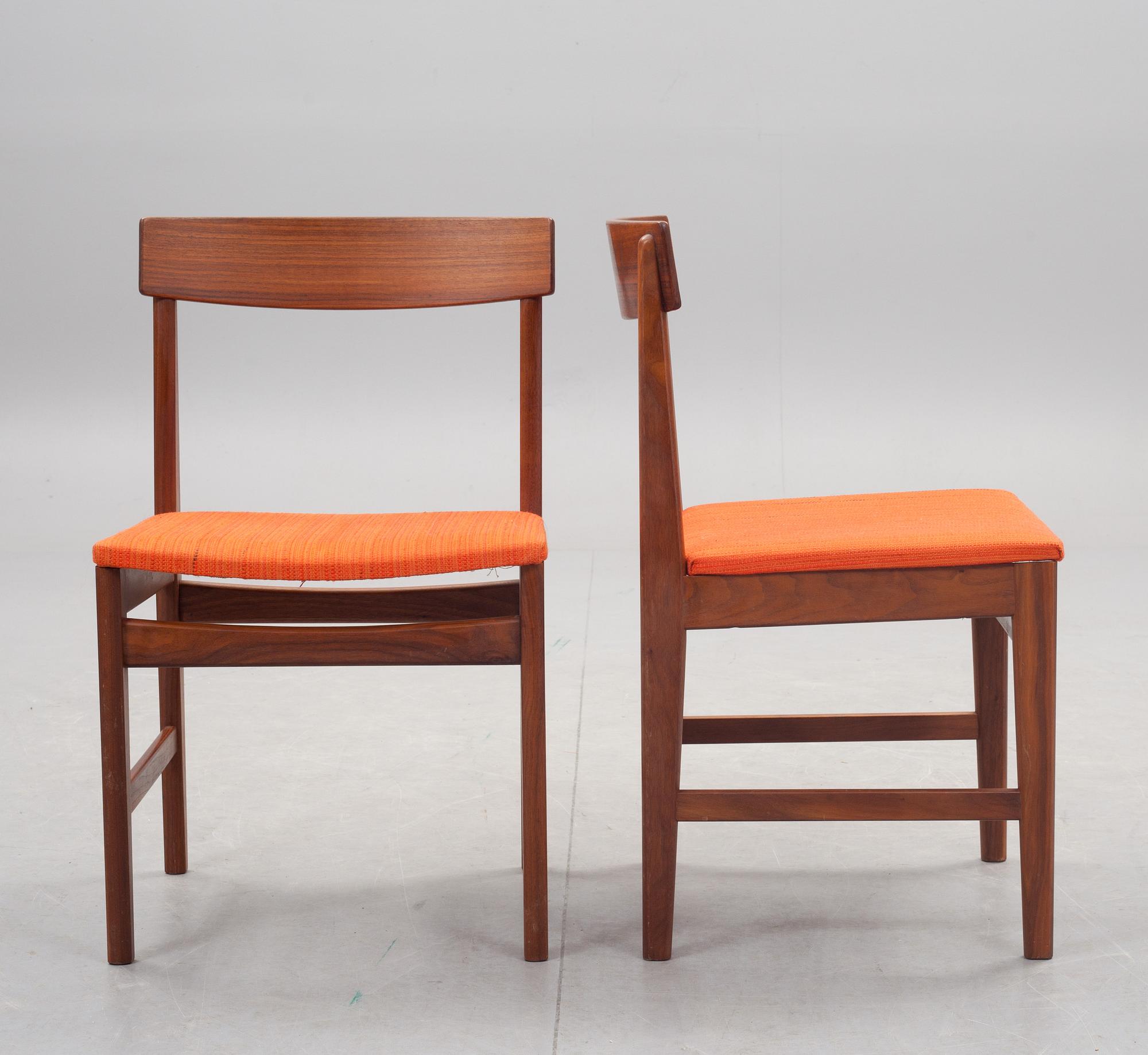 STOLAR, 4 st, teak, troligen Sverige, 1950/60-tal.