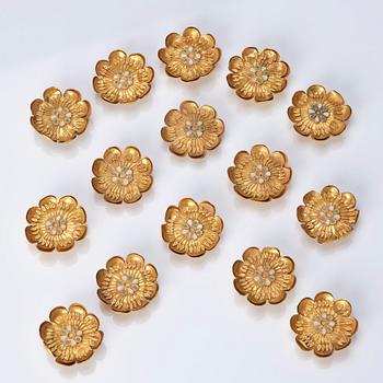 A set of 15 gold hair ornaments, Song dynasty (960-1279).