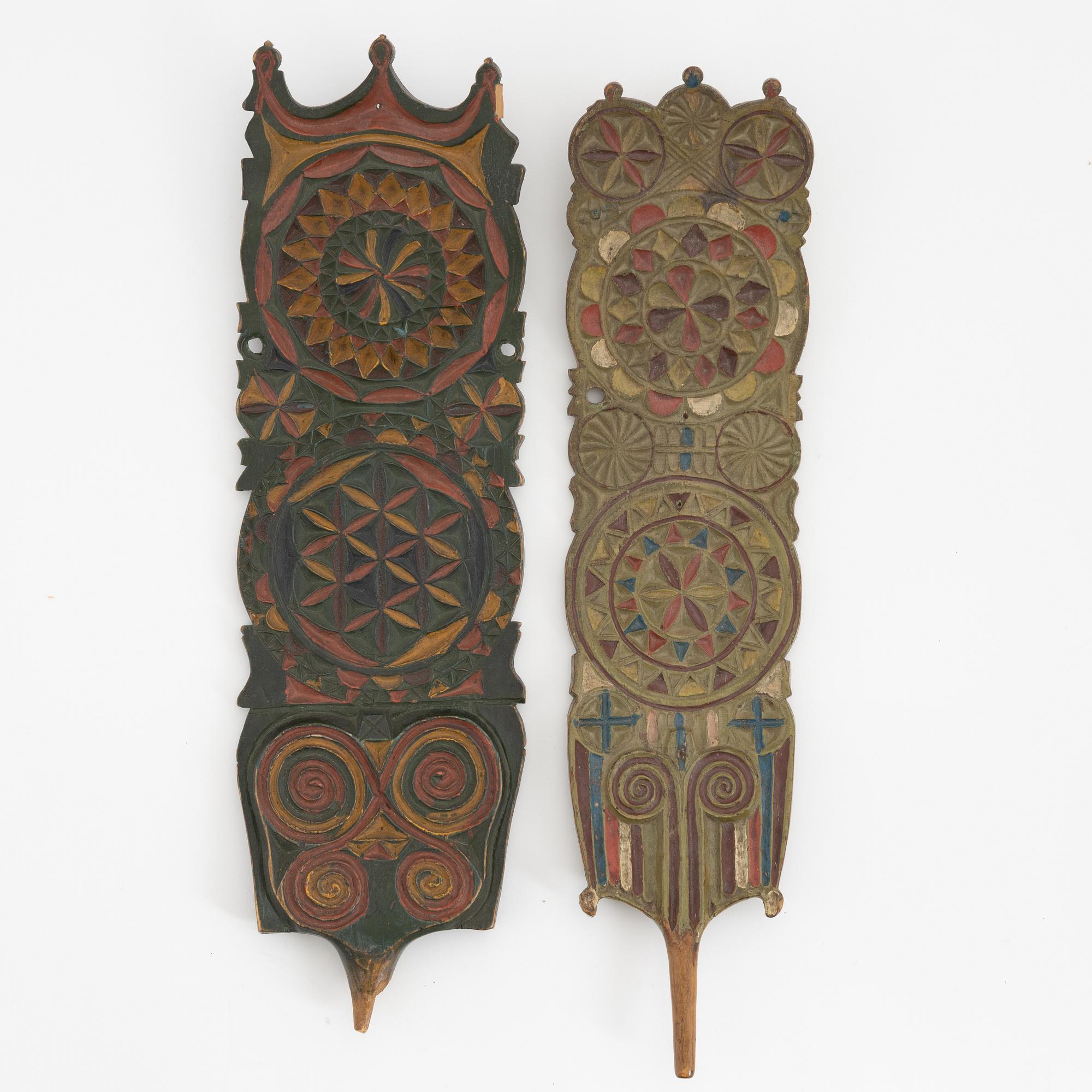 A set of four pieces of Swedish provincial handicraft, 19th century.