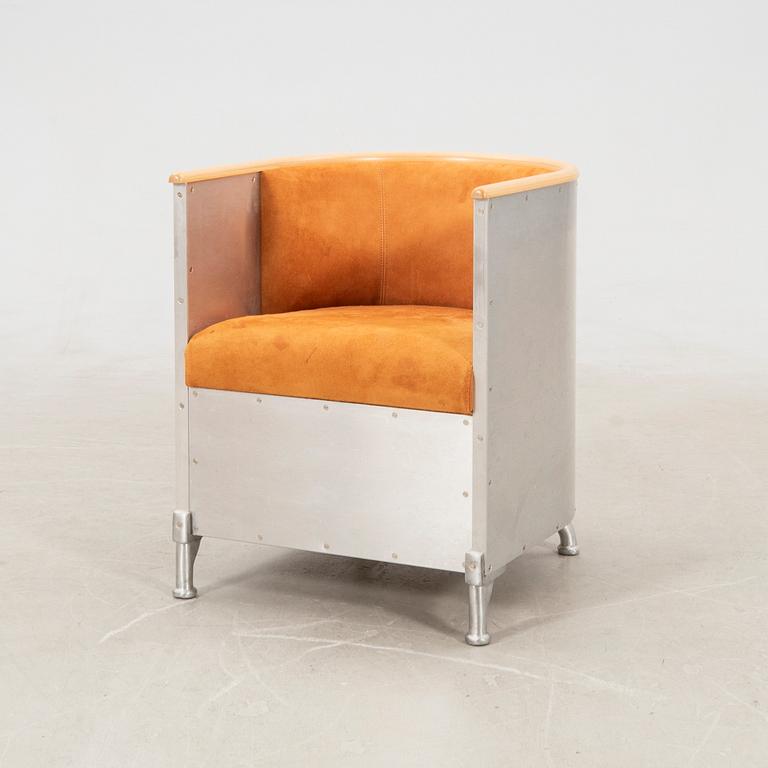 Mats Theselius, fåtölj, "Aluminium Chair" för Källemo sent 1900-tal.