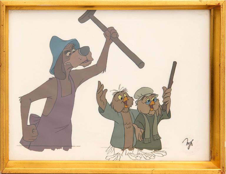 Film cel from the film Robin Hood Walt Disney.