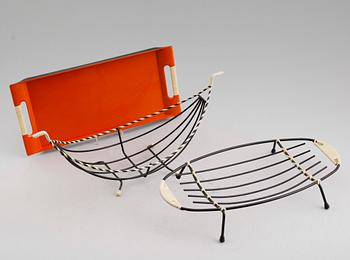 BRICKA OCH SKÅLAR, 3 delar, 1950-/1960-tal.