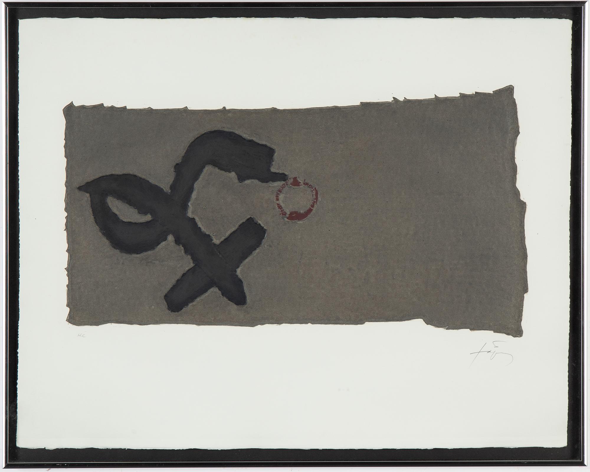 Antoni Tàpies, färgetsning, signerad HC.