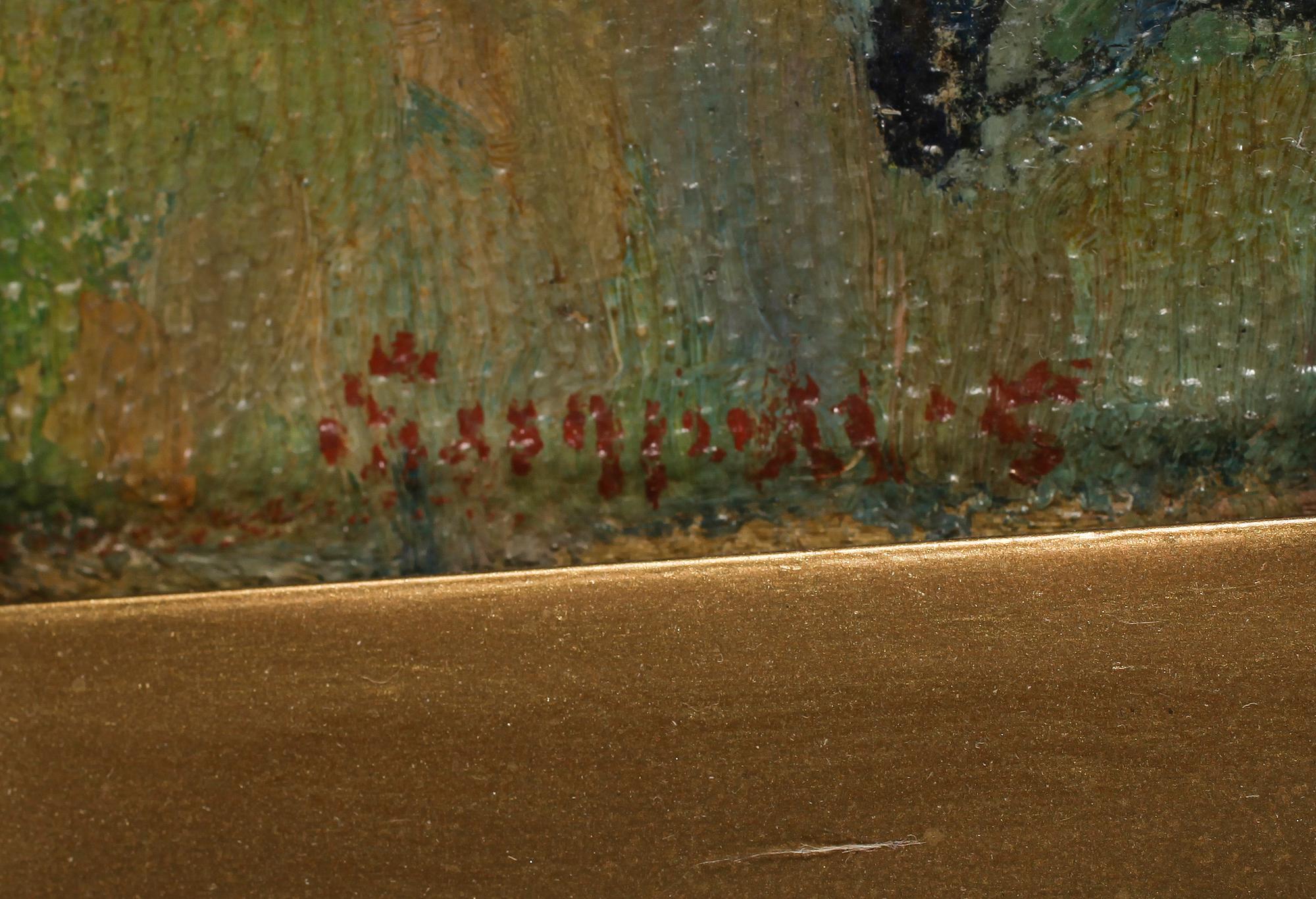 SVEN WALBERG, olja på pannå, signerad S Walberg.