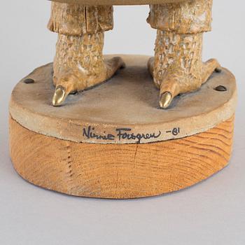 NINNIE FORSGREN, skulptur, keramik, signerad, daterad -81.