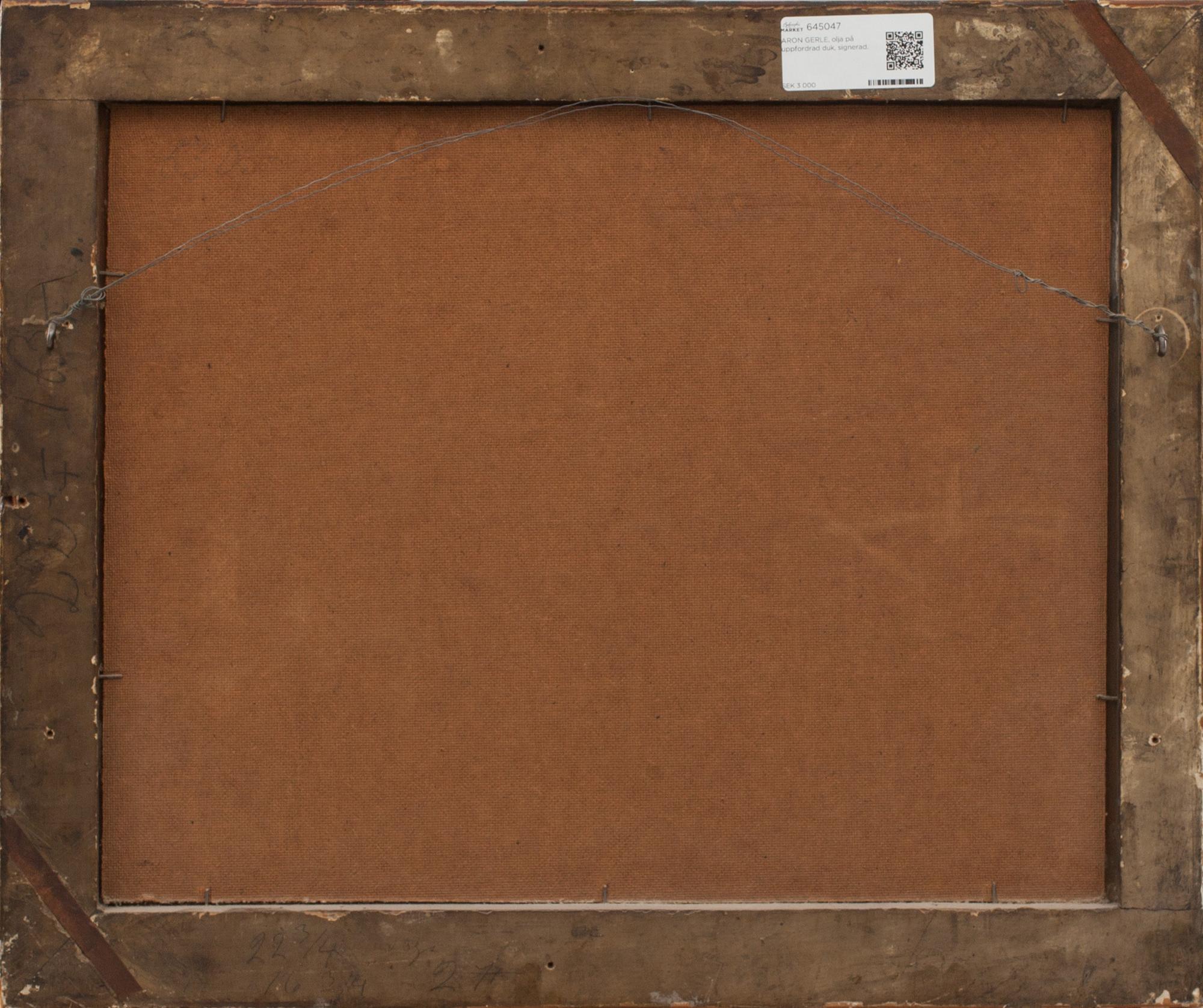 ARON GERLE, olja på uppfordrad duk, signerad.