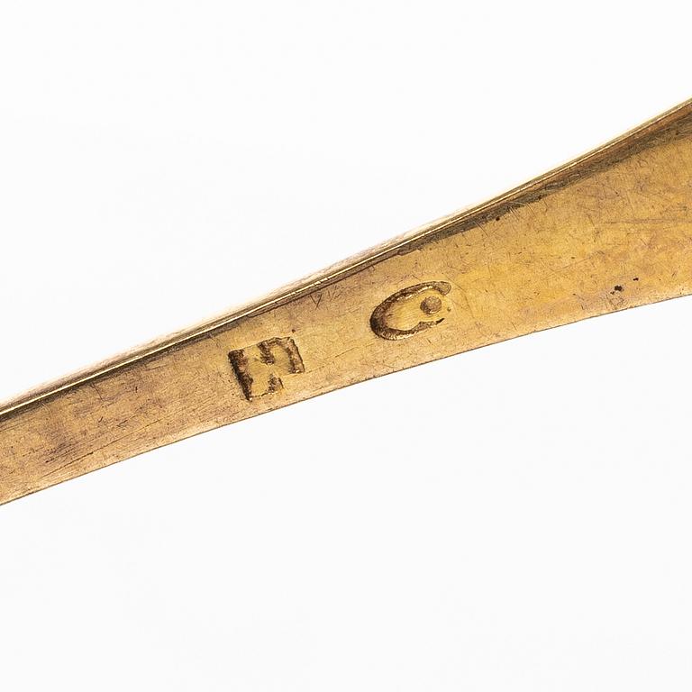 A set of six silver gilt Augsburg teaspoons, 1805.