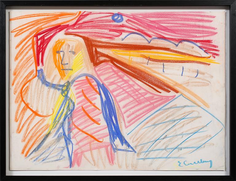 ERLAND CULLBERG, pastell, signerad.