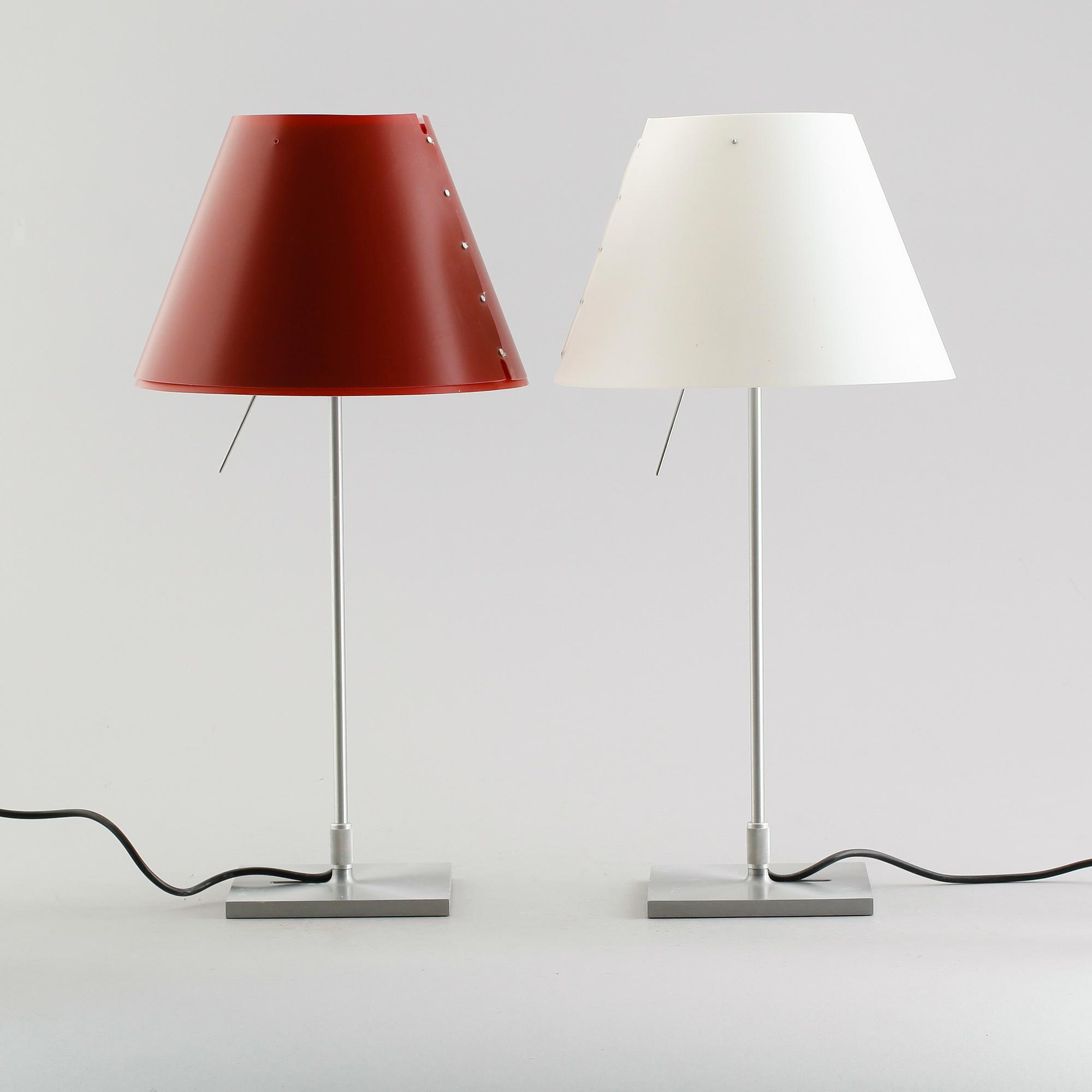 BORDSLAMPOR, 2 st, Luceplan, Paolo Rizzatto, Italien, 1900-/2000-tal.