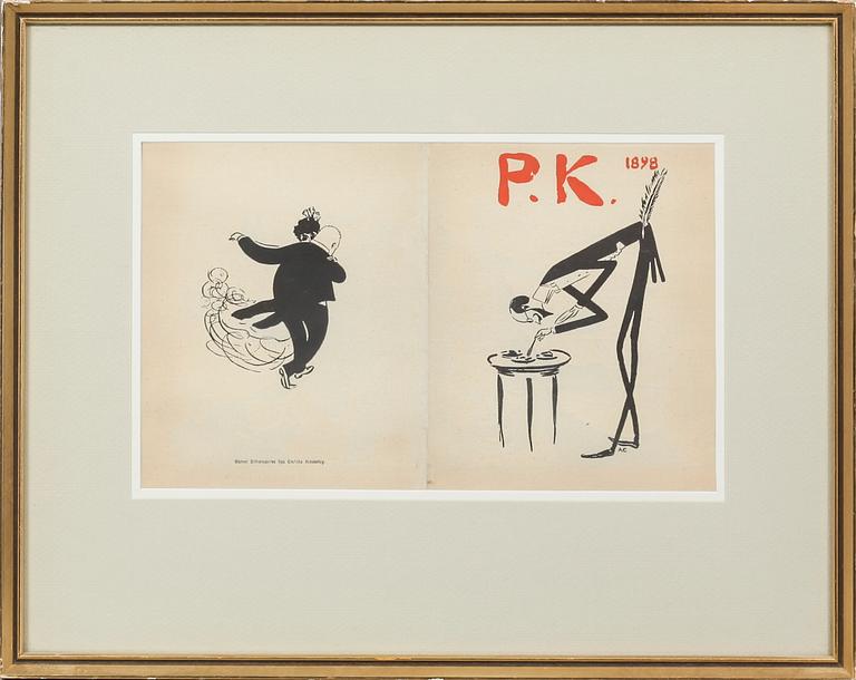 ALBERT ENGSTRÖM, meny och programblad, 4 st, 1895 - 1901.