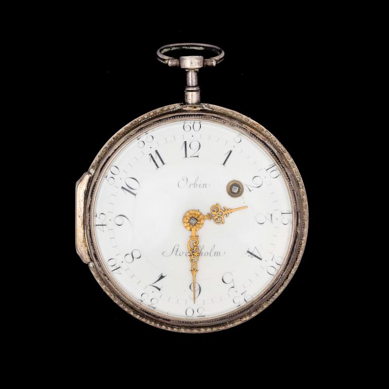 FICKUR, silver, Carl Erik Orbin, Stockholm, (verksam ca 1774-1799/1810), nr 273.