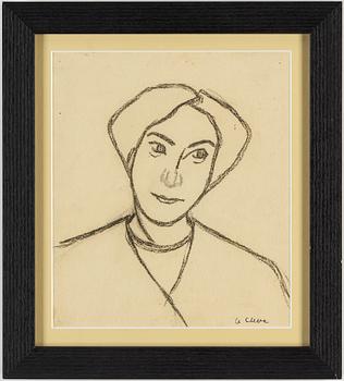 AGNES CLEVE, crayon on paper. Signed with stamp A Cleve.