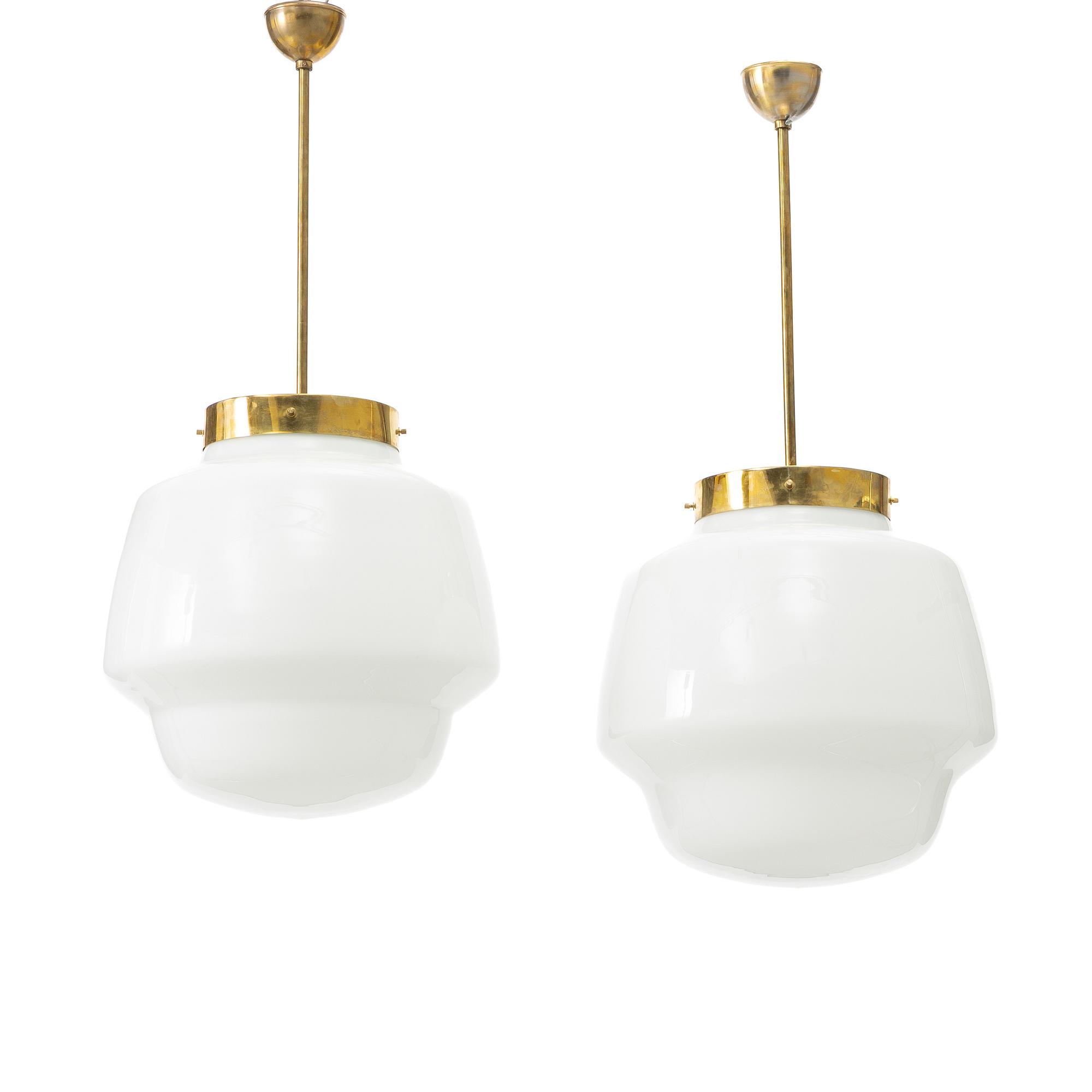A pair of Swedish Modern ceiling lamps, Sweden, mid20th century.