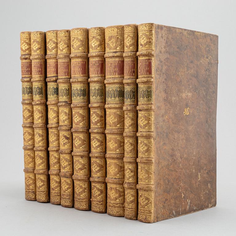 With 248 engraved plates relating to religious costumes and ceremonies, including distant lands such as China, 9 vols.