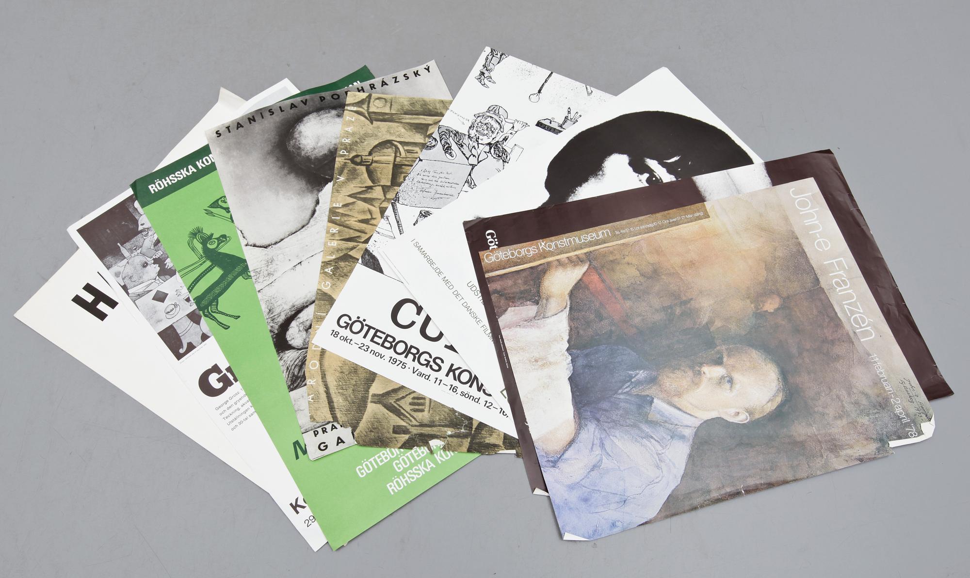 UTSTÄLLNINGSAFFISCHER, 10 st, 1900-talets andra hälft.