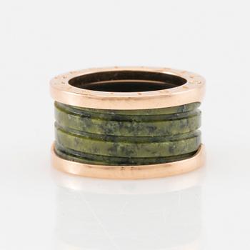 Bulgari ring B.zero1 rose gold with green marble.