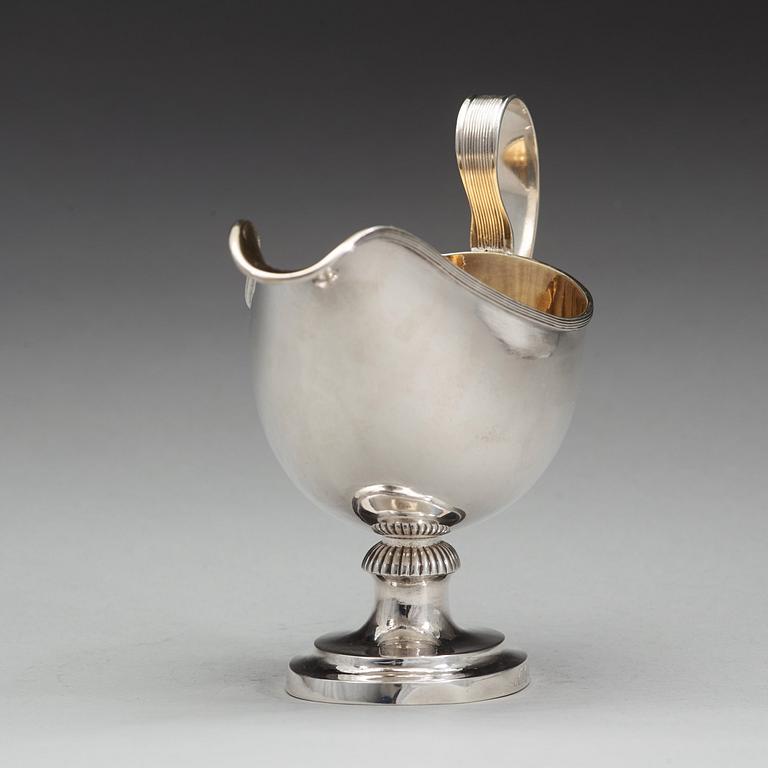 JOHAN PETTER GRÖNVALL, Stockholm 1838, såskanna, silver, empire.